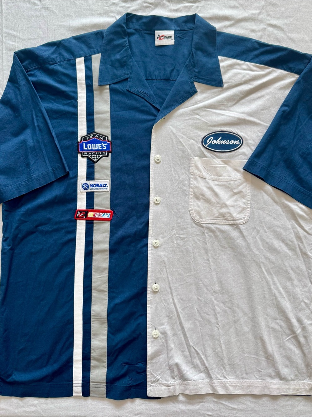 Chase Authentic’s NASCAR Jimmie Johnson Pit Crew Shirt - Navy and White Size XXL
